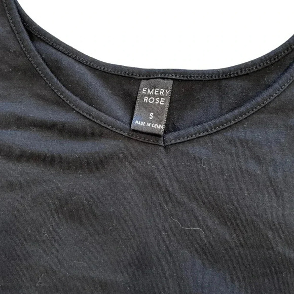 Emery Rose Black Crochet Detail Relaxed Tank Top XS - Picture 3 of 4